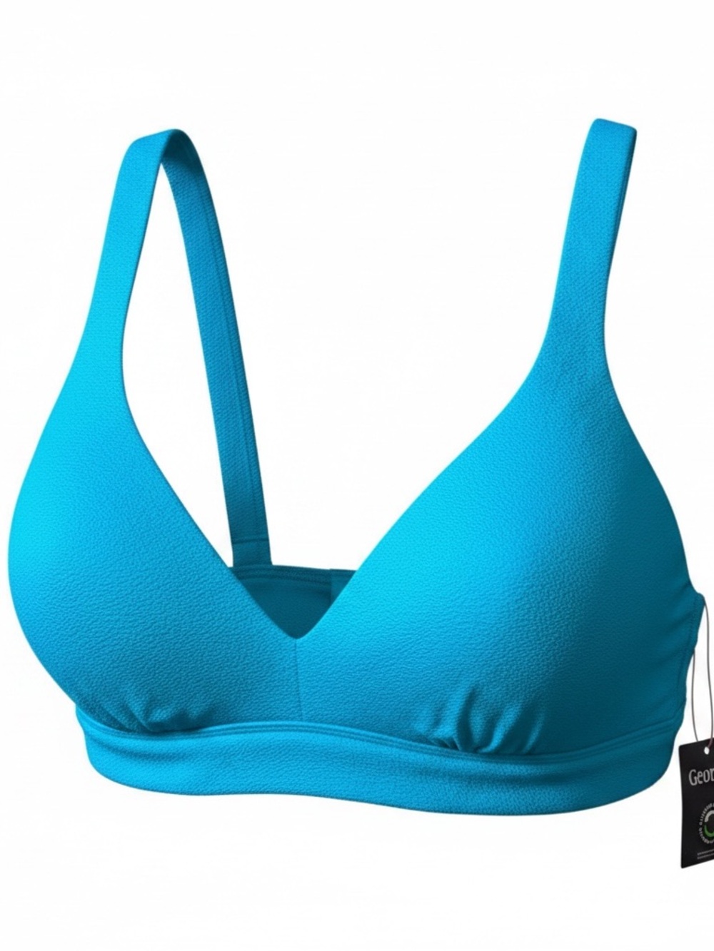 George Teal Blue Textured‎ V-Neck Bikini Top NWT Plus Size
